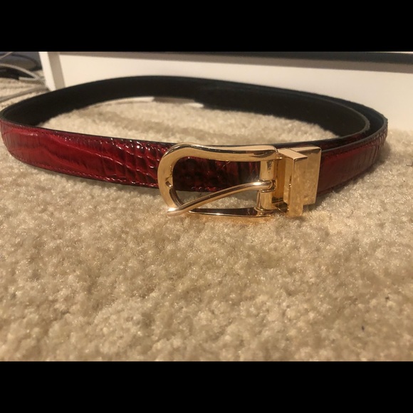 Women’s Red Snake Print Belt - Picture 1 of 4